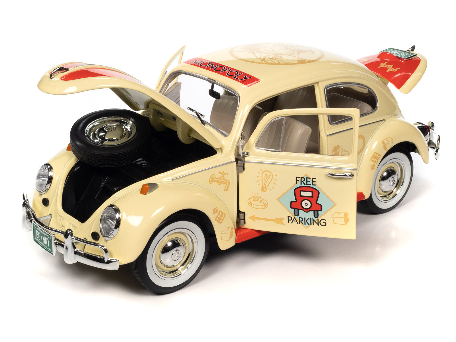 1963 Volkswagen Beetle Monopoly Free Parking 1:18 Scale