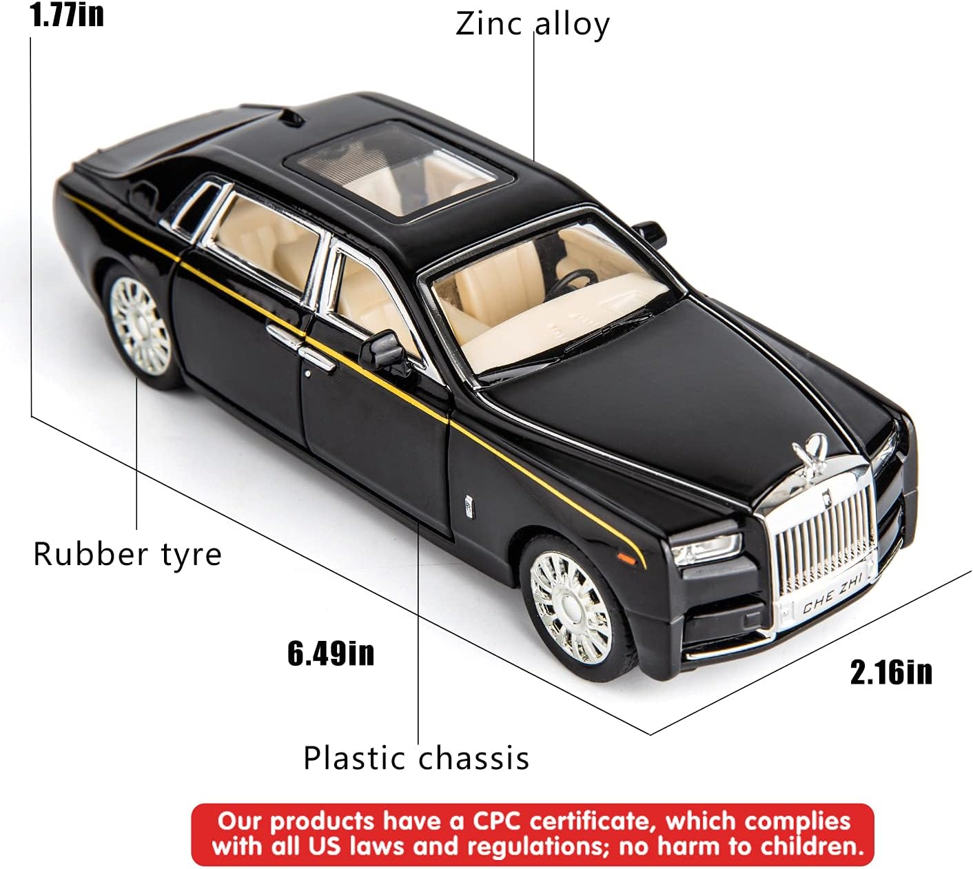 1/18 Rolls-Royce Phantom model car, titanium alloy limited edition