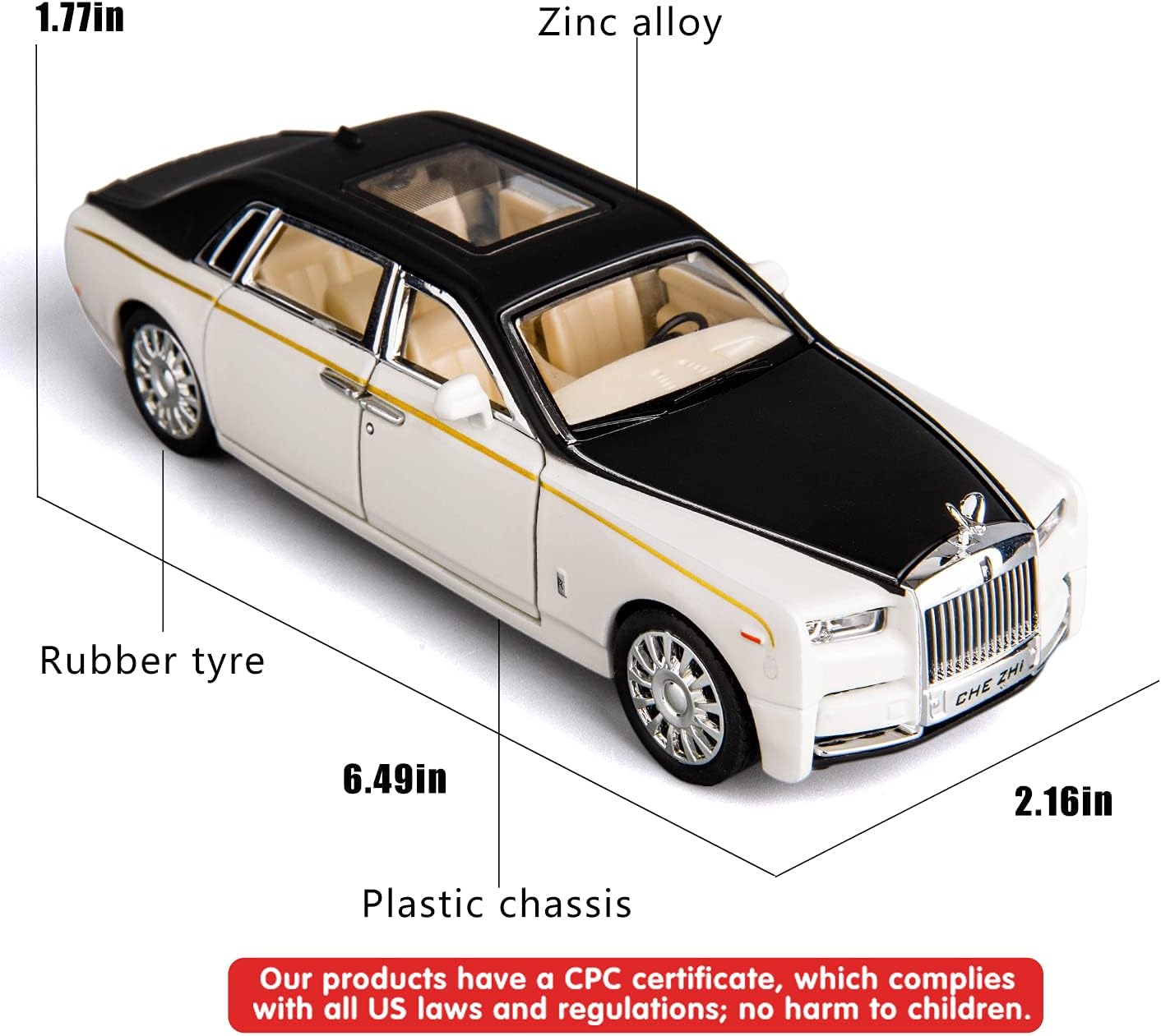 1/18 Rolls-Royce Phantom model car, titanium alloy limited edition