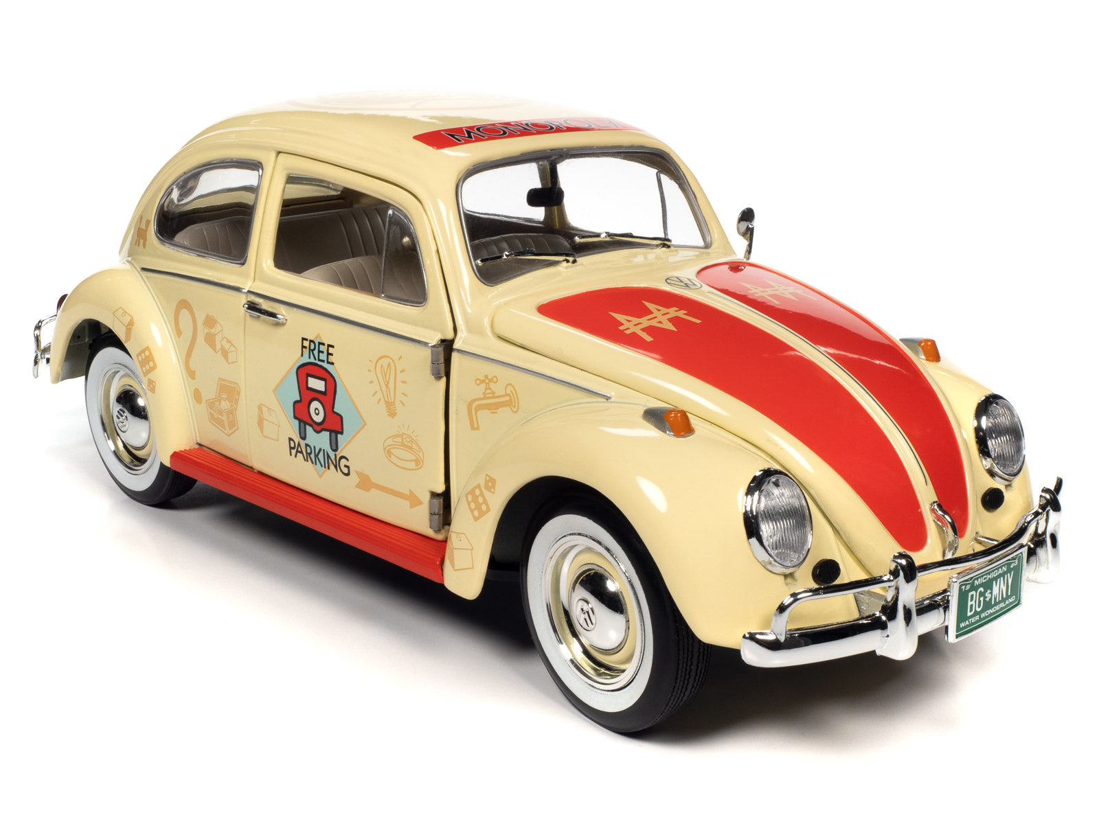 1963 Volkswagen Beetle Monopoly Free Parking 1:18 Scale