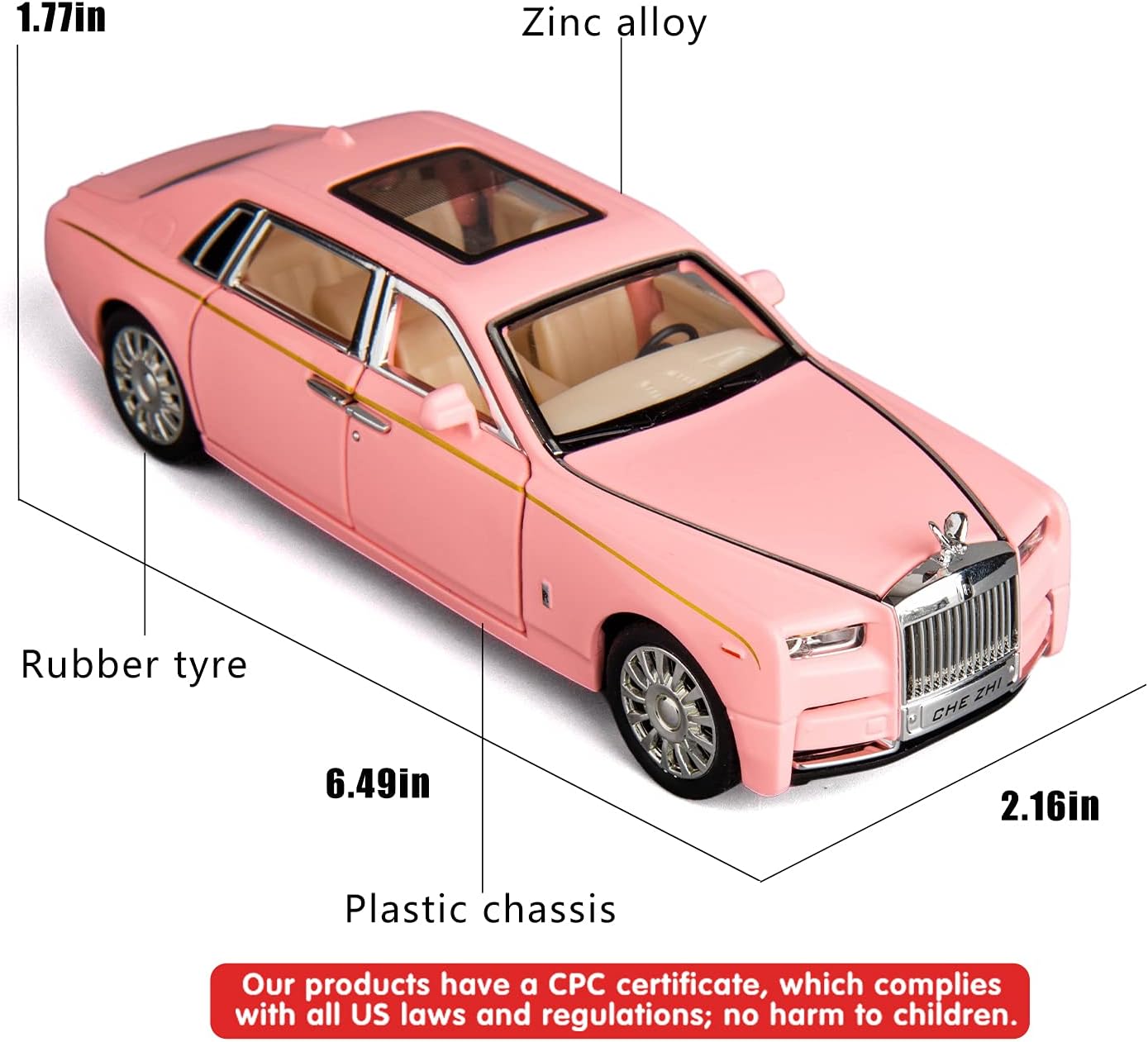 1/18 Rolls-Royce Phantom model car, titanium alloy limited edition