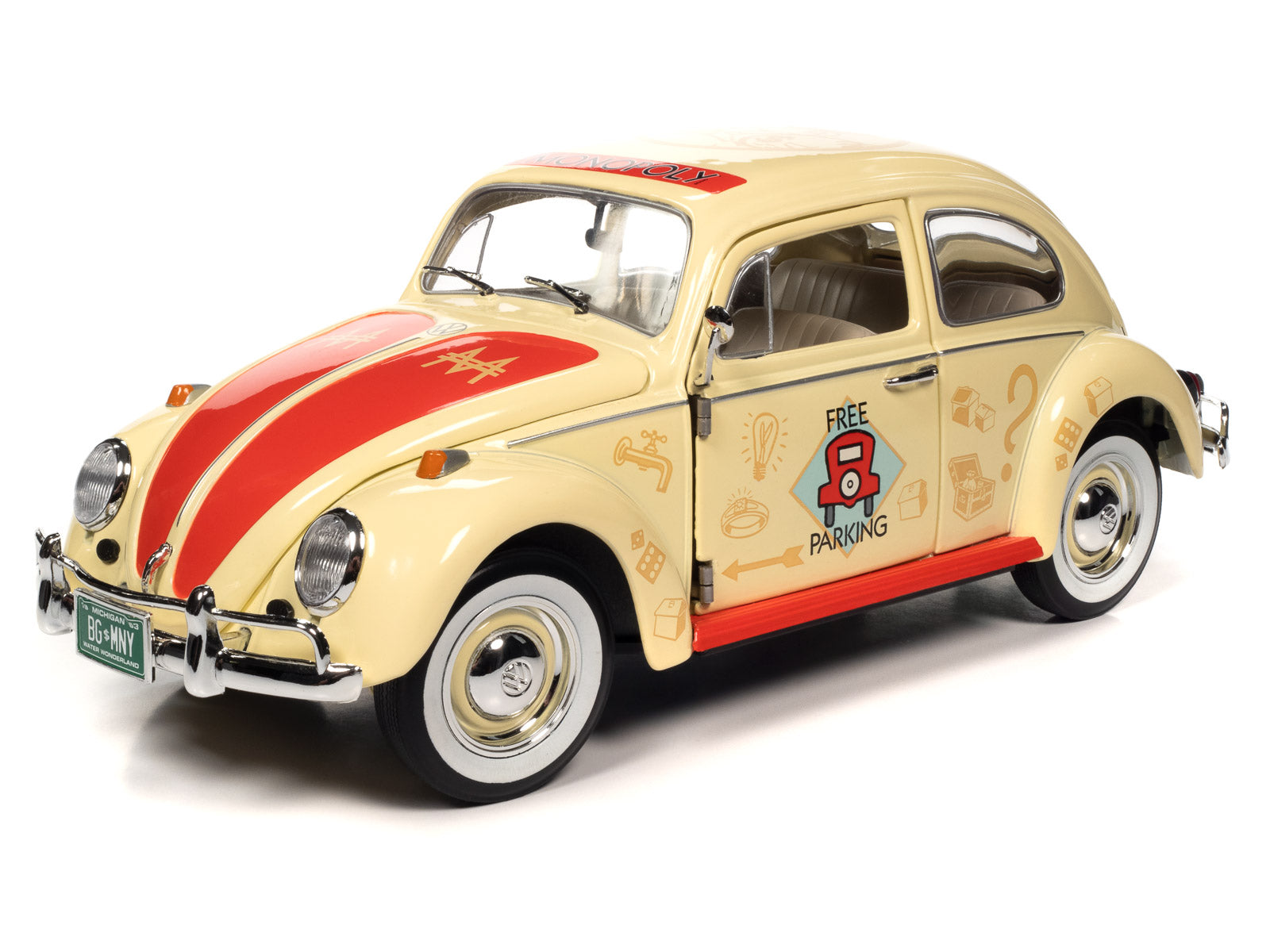 1963 Volkswagen Beetle Monopoly Free Parking 1:18 Scale